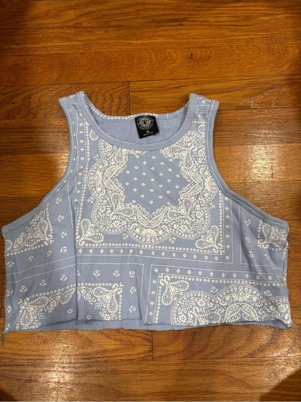 Blue Bandana Print Crop Tank Top - (Brand: Unknown)
